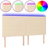 Image de vidaXL TÃªte de lit Ã  LED CrÃ¨me 160x5x118/128 cm Tissu