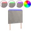 Image de vidaXL TÃªte de lit Ã  LED Gris clair 100x5x118/128 cm Velours