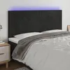 Image de vidaXL TÃªte de lit Ã  LED Noir 180x5x118/128 cm Velours