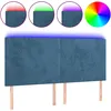 Image de vidaXL TÃªte de lit Ã  LED Bleu foncÃ© 180x5x118/128 cm Velours