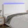 Image de vidaXL TÃªte de lit Ã  LED Blanc 180x5x118/128 cm Similicuir