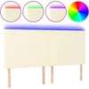 Image de vidaXL TÃªte de lit Ã  LED CrÃ¨me 200x5x118/128 cm Similicuir