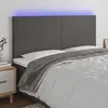 Image de vidaXL TÃªte de lit Ã  LED Gris 200x5x118/128 cm Similicuir