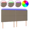 Image de vidaXL TÃªte de lit Ã  LED Taupe 200x5x118/128 cm Tissu