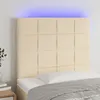 Image de vidaXL TÃªte de lit Ã  LED CrÃ¨me 80x5x118/128 cm Tissu