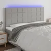 Image de vidaXL TÃªte de lit Ã  LED Gris clair 180x5x118/128 cm Tissu