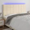 Image de vidaXL TÃªte de lit Ã  LED CrÃ¨me 180x5x118/128 cm Tissu