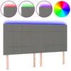 Image de TÃªte de lit LED en tissu gris foncÃ© 200x5x118/128 cm, bande dÃ©coupable par USB