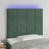 Image de vidaXL TÃªte de lit Ã  LED Vert foncÃ© 90x5x118/128 cm Velours