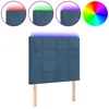 Image de vidaXL TÃªte de lit Ã  LED Bleu foncÃ© 90x5x118/128 cm Velours