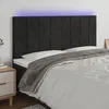 Image de Vidaxl TÃªte De Lit Ã Led Noir 160x5x118/128 Cm Velours