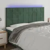 Image de vidaXL TÃªte de lit Ã  LED Vert foncÃ© 160x5x118/128 cm Velours