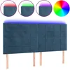 Image de vidaXL TÃªte de lit Ã  LED Bleu foncÃ© 200x5x118/128 cm Velours