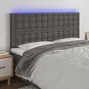 Image de vidaXL TÃªte de lit Ã  LED Gris 180x5x118/128 cm Similicuir