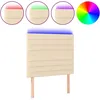 Image de vidaXL TÃªte de lit Ã  LED CrÃ¨me 80x5x118/128 cm Tissu