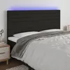 Image de vidaXL TÃªte de lit Ã  LED Noir 180x5x118/128 cm Tissu