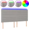 Image de vidaXL TÃªte de lit Ã  LED Gris clair 200x5x118/128 cm Tissu