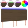 Image de vidaXL TÃªte de lit Ã  LED Marron foncÃ© 200x5x118/128 cm Tissu