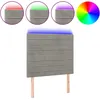 Image de vidaXL TÃªte de lit Ã  LED Gris clair 90x5x118/128 cm Velours