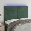 Image de vidaXL TÃªte de lit Ã  LED Vert foncÃ© 144x5x118/128 cm Velours