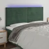 Image de vidaXL TÃªte de lit Ã  LED Vert foncÃ© 160x5x118/128 cm Velours
