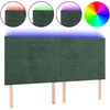 Image de vidaXL TÃªte de lit Ã  LED Vert foncÃ© 200x5x118/128 cm Velours