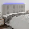 Image de vidaXL TÃªte de lit Ã  LED Gris clair 180x5x118/128 cm Tissu