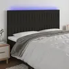 Image de TÃªte de lit LED en tissu noir 180x5x118/128 cm, hauteur rÃ©glable, bande dÃ©coupable par USB