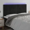 Image de vidaXL TÃªte de lit Ã  LED Noir 180x5x118/128 cm Velours