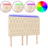 Image de vidaXL TÃªte de lit Ã  LED CrÃ¨me 144x7x118/128 cm Tissu