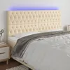 Image de vidaXL TÃªte de lit Ã  LED CrÃ¨me 180x7x118/128 cm Tissu