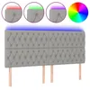 Image de vidaXL TÃªte de lit Ã  LED Gris clair 200x7x118/128 cm Tissu