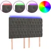 Image de vidaXL TÃªte de lit Ã  LED Gris foncÃ© 160x7x118/128 cm Velours