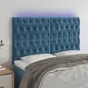 Image de vidaXL TÃªte de lit Ã  LED Bleu foncÃ© 160x7x118/128 cm Velours