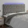 Image de vidaXL TÃªte de lit Ã  LED Gris clair 180x7x118/128 cm Velours