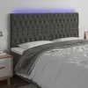 Image de vidaXL TÃªte de lit Ã  LED Gris foncÃ© 180x7x118/128 cm Velours