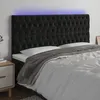 Image de vidaXL TÃªte de lit Ã  LED Noir 200x7x118/128 cm Velours