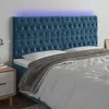 Image de vidaXL TÃªte de lit Ã  LED Bleu foncÃ© 200x7x118/128 cm Velours