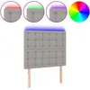 Image de vidaXL TÃªte de lit Ã  LED Gris clair 90x5x118/128 cm Tissu