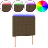 Image de vidaXL TÃªte de lit Ã  LED Marron foncÃ© 90x5x118/128 cm Tissu