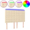 Image de vidaXL TÃªte de lit Ã  LED CrÃ¨me 144x5x118/128 cm Tissu