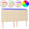 Image de vidaXL TÃªte de lit Ã  LED CrÃ¨me 180x5x118/128 cm Tissu