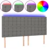 Image de vidaXL TÃªte de lit Ã  LED Gris foncÃ© 200x5x118/128 cm Tissu