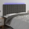 Image de vidaXL TÃªte de lit Ã  LED Gris foncÃ© 180x5x118/128 cm Velours