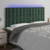 Image de vidaXL TÃªte de lit Ã  LED Vert foncÃ© 180x5x118/128 cm Velours