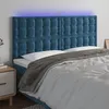Image de vidaXL TÃªte de lit Ã  LED Bleu foncÃ© 200x5x118/128 cm Velours