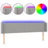 Image de vidaXL TÃªte de lit Ã  LED Gris clair 203x16x78/88 cm Tissu