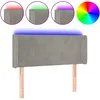Image de vidaXL TÃªte de lit Ã  LED Gris clair 83x16x78/88 cm Velours