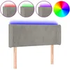 Image de vidaXL TÃªte de lit Ã  LED Gris clair 93x16x78/88 cm Velours