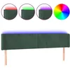 Image de vidaXL TÃªte de lit Ã  LED Vert foncÃ© 163x16x78/88 cm Velours